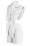 Red Sexy Solid Backless Asymmetrical V Neck Sleeveless Two Pieces