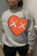 Grey Casual Street Print Patchwork O Neck Tops
