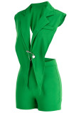 Red Sexy Solid Backless Asymmetrical V Neck Sleeveless Two Pieces