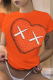 Orange Casual Street Print Patchwork O Neck T-Shirts