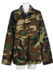 Camouflage Casual Street Camouflage Print Patchwork Turndown Collar Outerwear