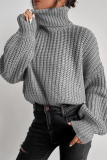 White Street Solid Patchwork Turtleneck Tops