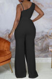 Light Coffee Casual Solid Patchwork V Neck Boot Cut Jumpsuits