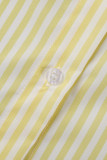 Pink Fashion Casual Striped Print Patchwork Turndown Collar Long Sleeve Two Pieces