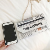 White Casual Daily Print Patchwork Chains Bags