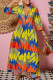 Colour Casual Vintage Buttons Printing Turndown Collar Shirt Dress Dresses