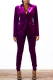 Purple Street Solid Patchwork Turndown Collar Long Sleeve Two Pieces