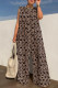 Khaki Casual Print Patchwork O Neck Regular Jumpsuits