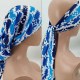 Blue Casual Print Patchwork Letter Hat