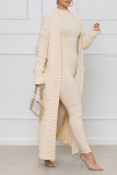Camel Street Solid Patchwork Cardigan Collar Outerwear