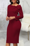 Blue Street Solid Patchwork Off the Shoulder Pencil Skirt Dresses