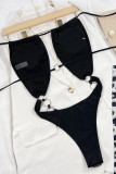 Black Sexy Solid Bandage Patchwork Backless Swimwears (With Paddings)