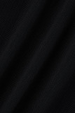 Black Sexy Solid Patchwork See-through Backless Spaghetti Strap Sleeveless Dress Dresses