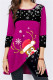 Purple Casual Print Patchwork O Neck Tops