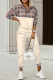 Khaki Casual Print Patchwork Hooded Collar Long Sleeve Two Pieces