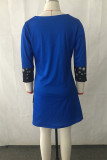 Red Casual Print Patchwork O Neck Tops