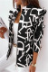 Black White Casual Print Patchwork Flounce Zipper Collar Outerwear