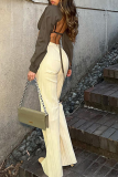 Coffee Street Solid Patchwork Turndown Collar Tops