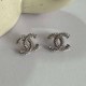Silver Simplicity Letter Hot Drill Earrings