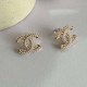 Gold Simplicity Letter Pearl Earrings