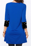 Red Casual Print Patchwork O Neck Tops