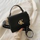 Black Simplicity Letter Patchwork Bags