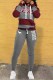 Grey Casual Striped Print Patchwork Letter Hooded Collar Long Sleeve Two Pieces