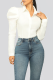 White Street Solid Patchwork Turndown Collar Tops