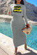 Grey Casual Letter Print Fold O Neck Long Sleeve Two Pieces