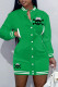 Green Casual Skull Head Print Patchwork O Neck Long Sleeve Dresses