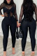 Black Sexy Solid Patchwork See-through O Neck Skinny Jumpsuits