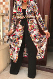 Multicolor Casual Print Patchwork Cardigan Outerwear