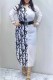 White Elegant Print Letter Without Belt Turndown Collar Shirt Dress Dresses