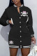 Black Casual Skull Head Print Patchwork O Neck Long Sleeve Dresses