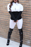 Red Casual Solid Patchwork Buckle Turndown Collar Long Sleeve Two Pieces