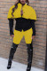 Yellow Casual Solid Patchwork Buckle Turndown Collar Long Sleeve Two Pieces