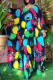 Colour Street Print Patchwork V Neck Long Sleeve Two Pieces