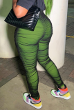 Green Street Solid Patchwork Skinny High Waist Pencil Solid Color Bottoms