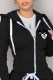 Black Casual Print Patchwork Hooded Collar Tops