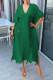 Green Sexy Solid Tassel Hollowed Out Patchwork V Neck Beach Dress Dresses