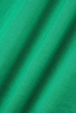 Green Elegant Solid Hollowed Out Patchwork Half A Turtleneck Pencil Skirt Dresses