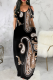 Black Vintage Patchwork Patchwork Spaghetti Strap Straight Dresses