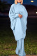 Light Blue Casual Solid Bandage Patchwork Half A Turtleneck Long Sleeve Two Pieces