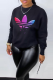 Black Casual Street Print Patchwork O Neck Tops