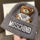 Grey Casual Character Letter Hat
