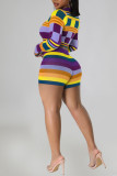 Red Sexy Plaid Print Patchwork O Neck Long Sleeve Two Pieces