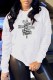 White Casual Print Letter O Neck T-Shirts