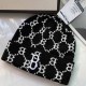 Black Casual Letter Patchwork Hat
