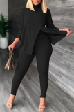 Pink Casual Solid Patchwork Half A Turtleneck Long Sleeve Two Pieces