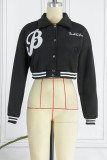 Pink Casual Street Print Patchwork Buckle Turndown Collar Outerwear
